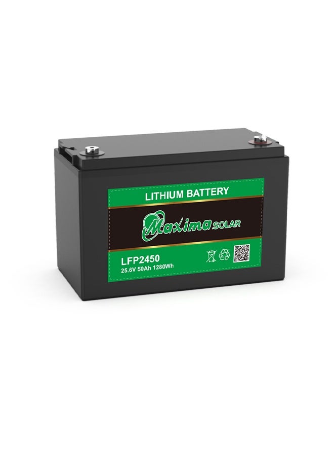 Maxima Lithium Battery 25.6V 50Ah SBM-LFP-25.6-LI-50 – LiFePO4 Deep Cycle, High Efficiency, Long Life, Solar & Backup Power Storage Solution - Image 1